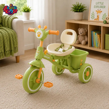 BABY BALANCE TRICYCLE WITH SILENT WHEELS - GREEN