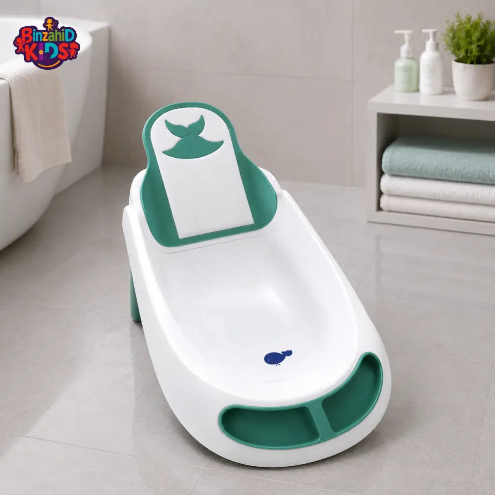 BABY BATH TUB WITH CUSHION SUPPORT - GREEN