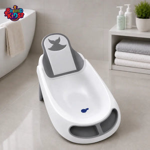 BABY BATH TUB WITH CUSHION SUPPORT - GREY