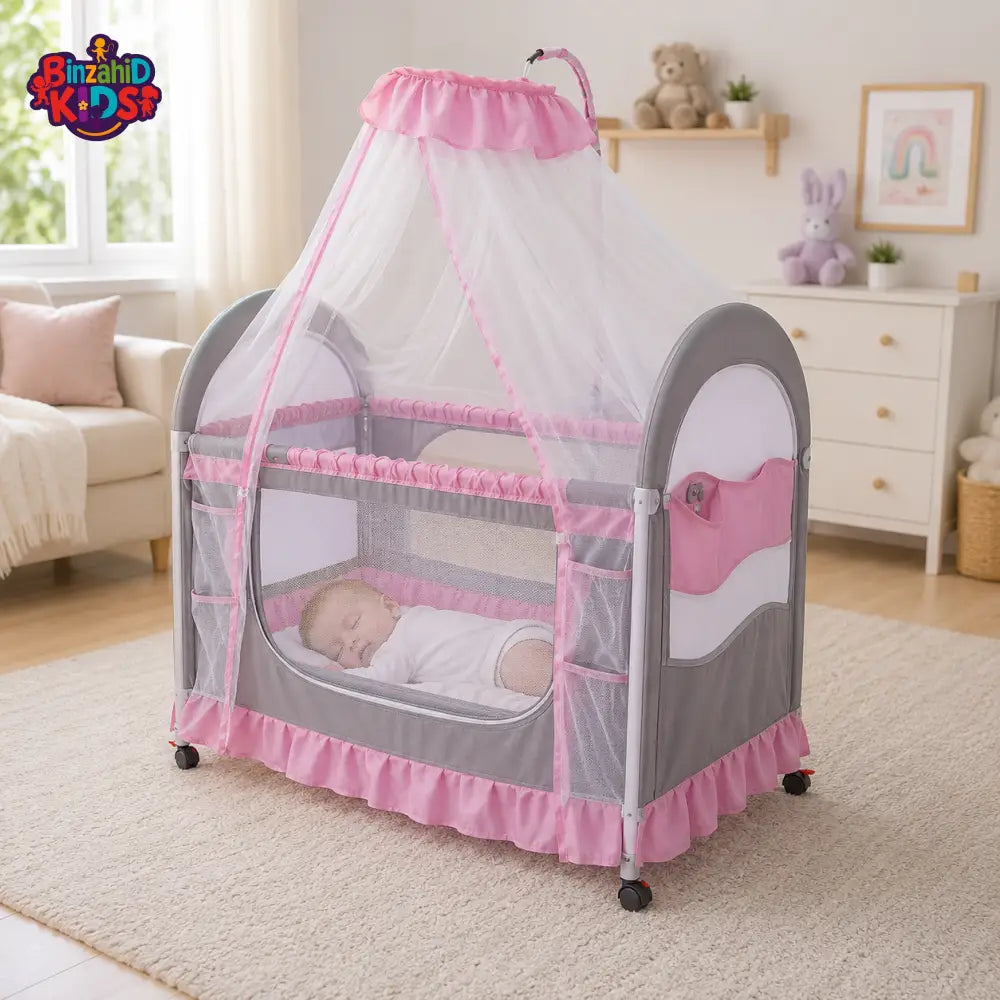 BABY MOSQUITO NET PLAYPEN COT - PINK