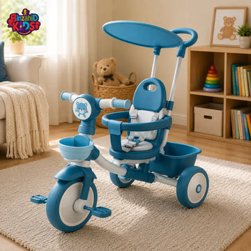 BABY STROLLER TRICYCLE WITH SUNSHADE CANOPY - BLUE
