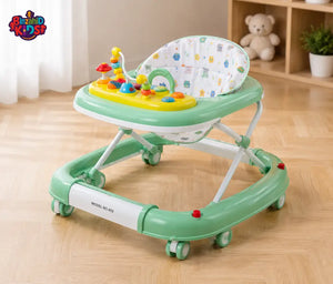 BABY WALKER WITH ACTIVITY TRAY - GREEN