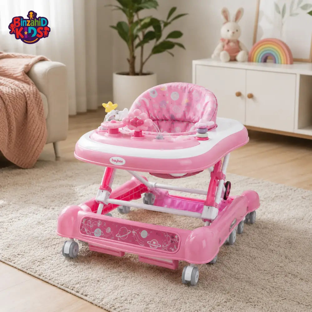 BABY WALKER WITH ACTIVITY TRAY - PINK