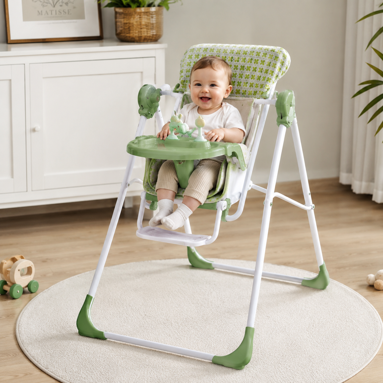 JOYOUS BABY SWING WITH CANOPY - GREEN