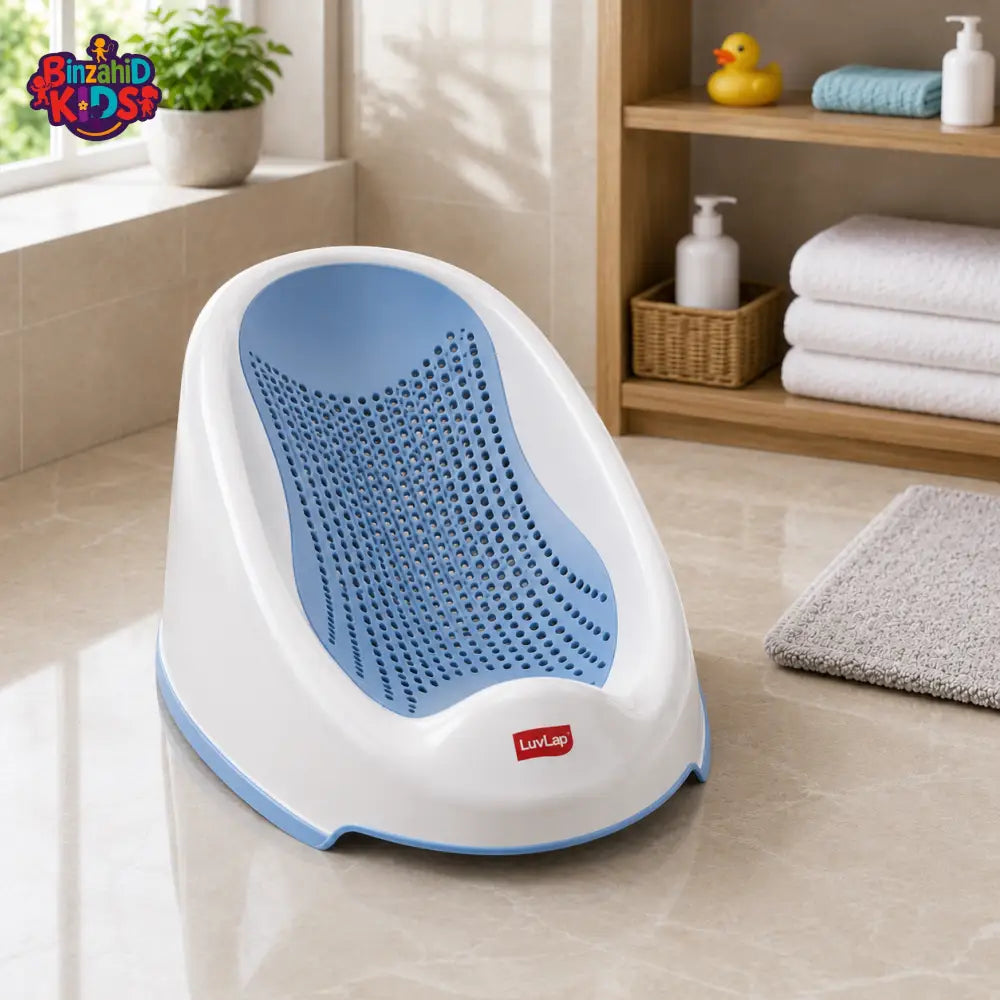 BREATHABLE BABY BATH SUPPORT SEAT - BLUE