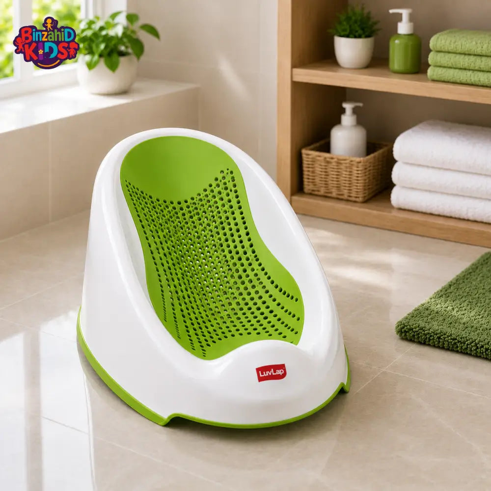BREATHABLE BABY BATH SUPPORT SEAT - GREEN