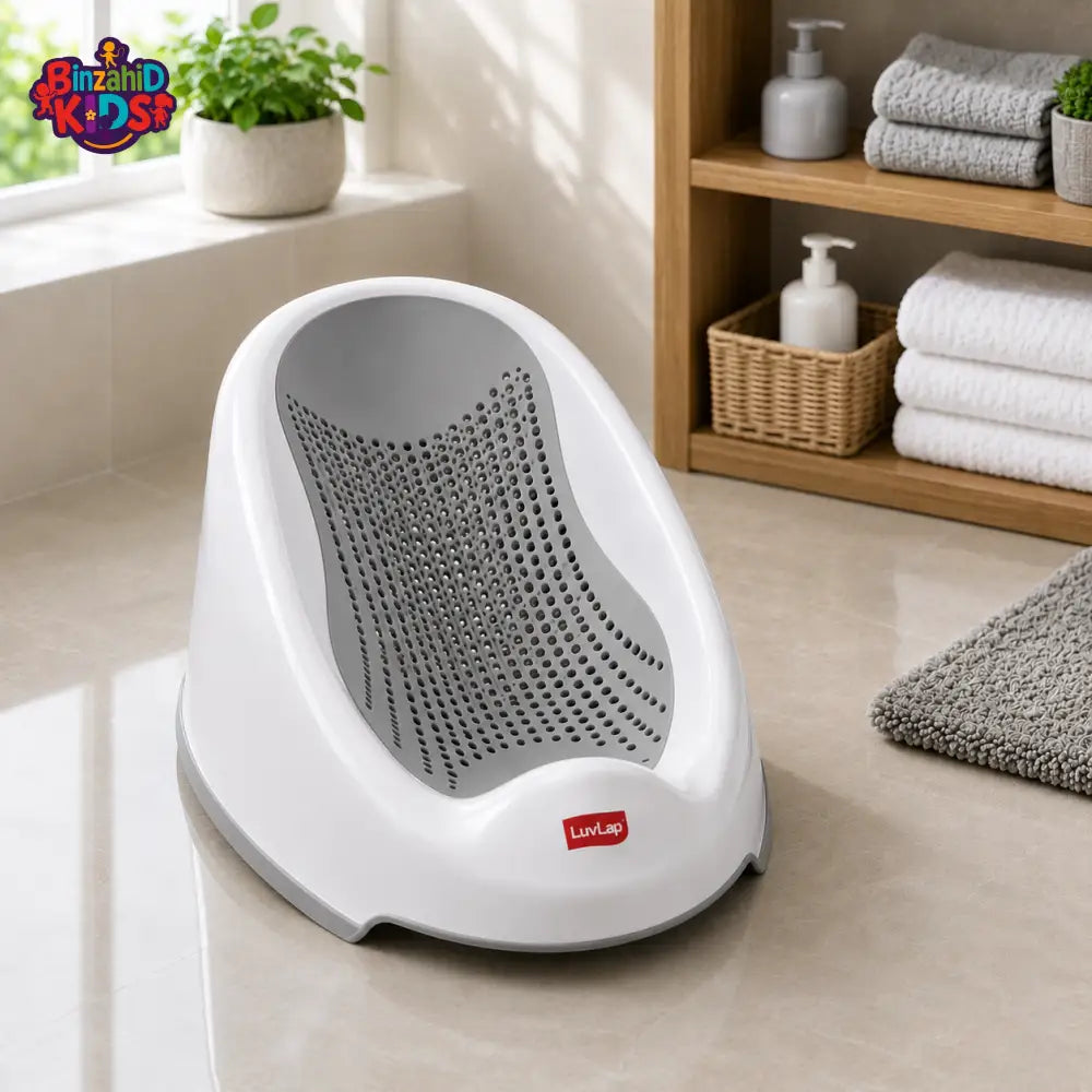 BREATHABLE BABY BATH SUPPORT SEAT - GREY