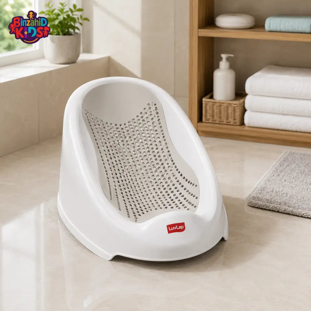BREATHABLE BABY BATH SUPPORT SEAT - WHITE