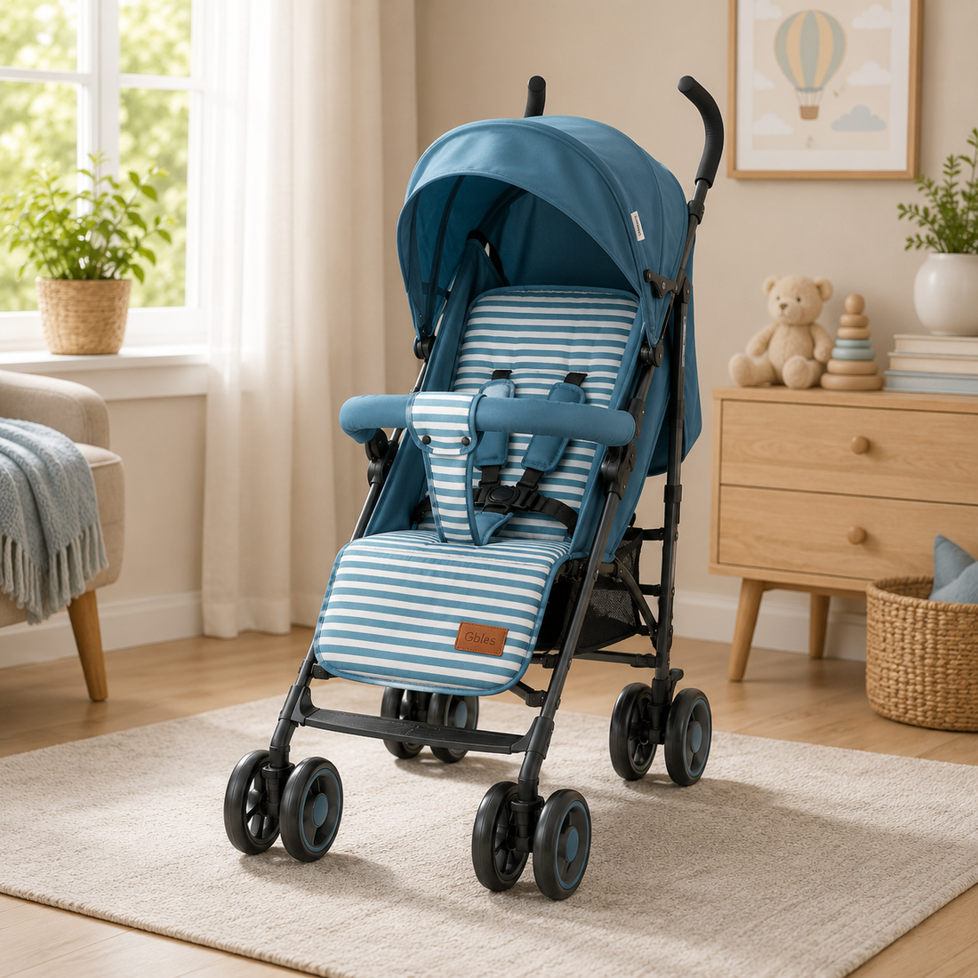 Baby Buggy - Green Stripped