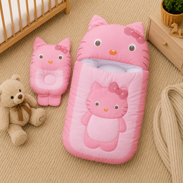 HELLO KITTY BABY SLEEPING BAG & PILLOW SET (PINK)