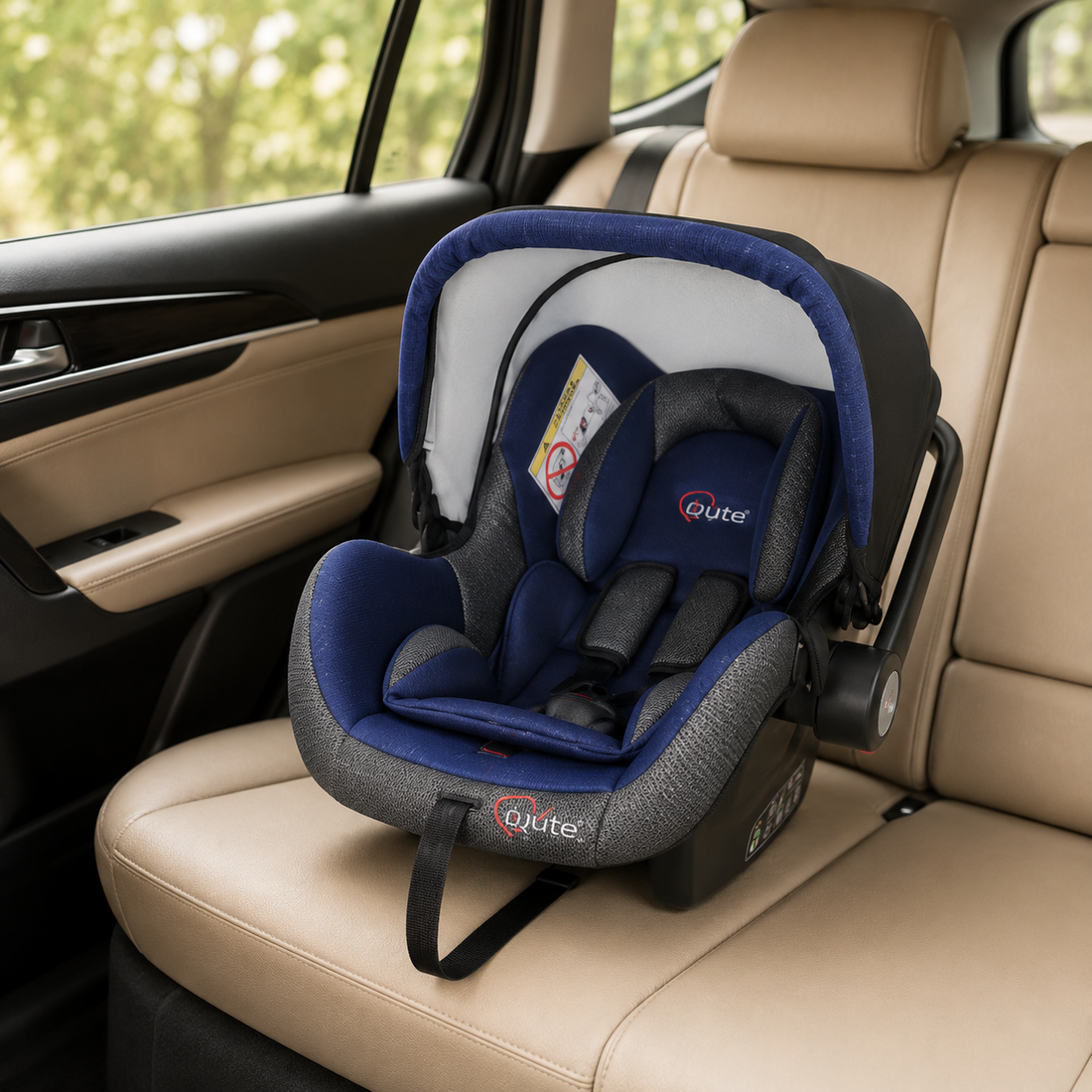 TINNIES COMFORTABLE & SECURE 2-IN-1 BABY CARRIER CAR SEAT - BLUE