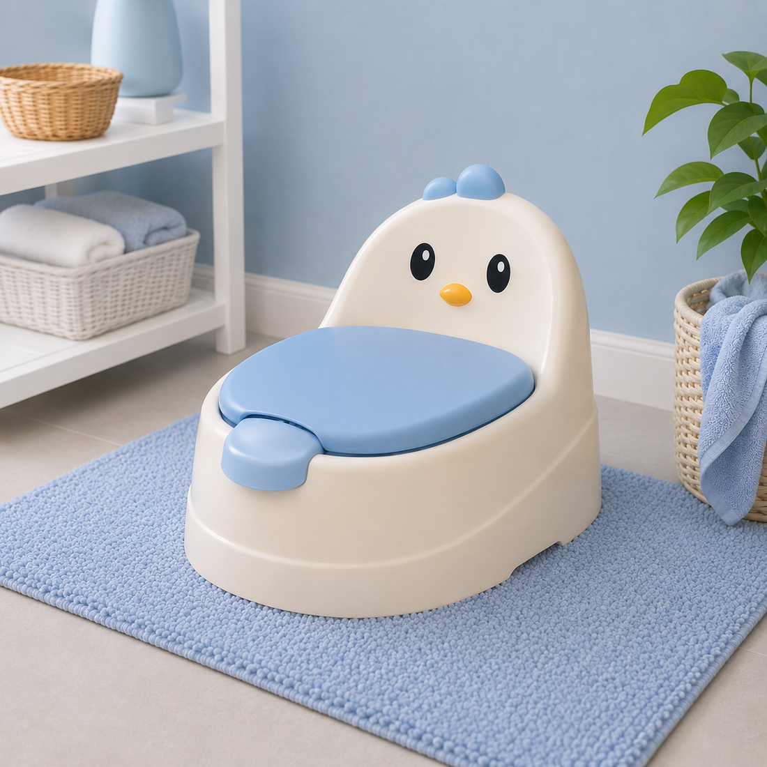 DUCK DESIGN BABY POTTY TRAINER - BLUE