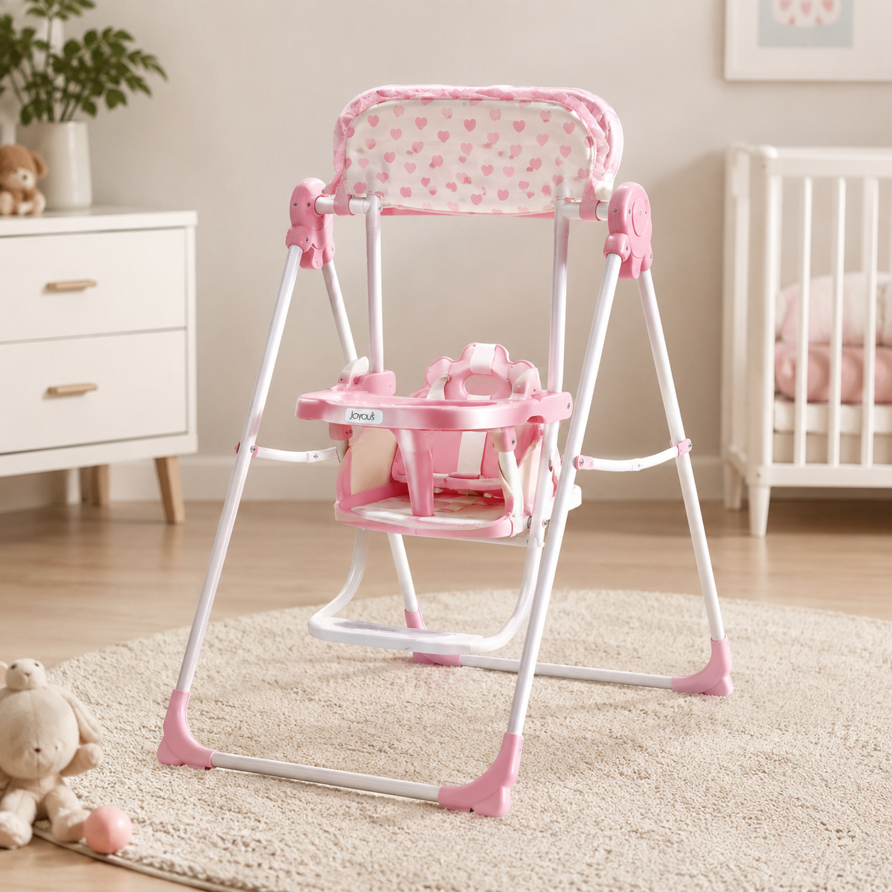 JOYOUS BABY SWING WITH CANOPY - PINK
