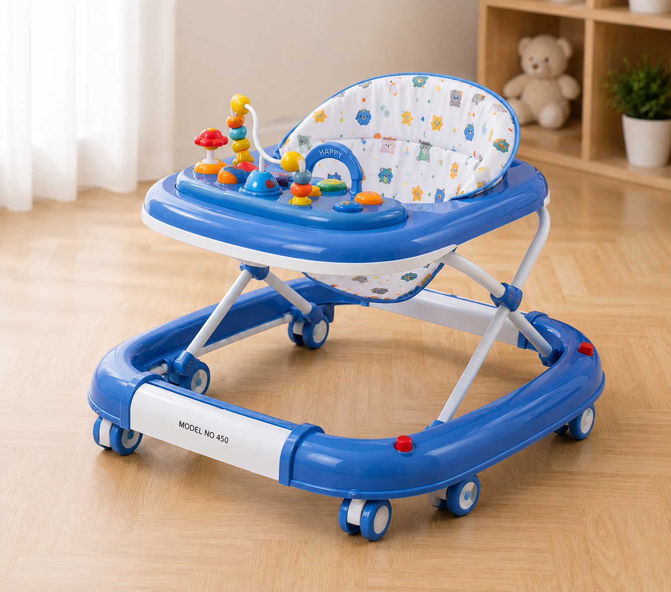 BABY WALKER WITH ACTIVITY TRAY - BLUE