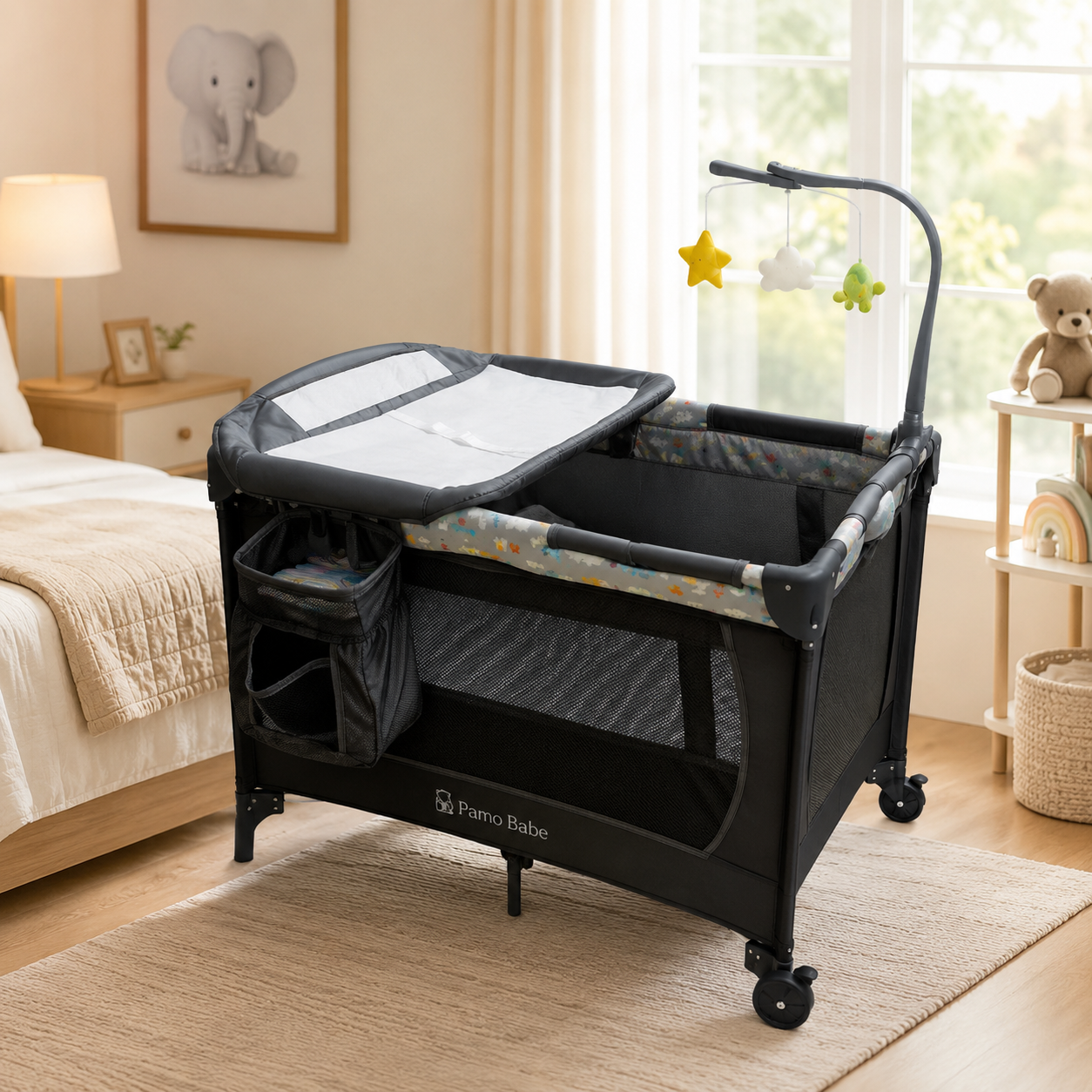 BABY PLAYPEN COT WITH CHANGING STATION