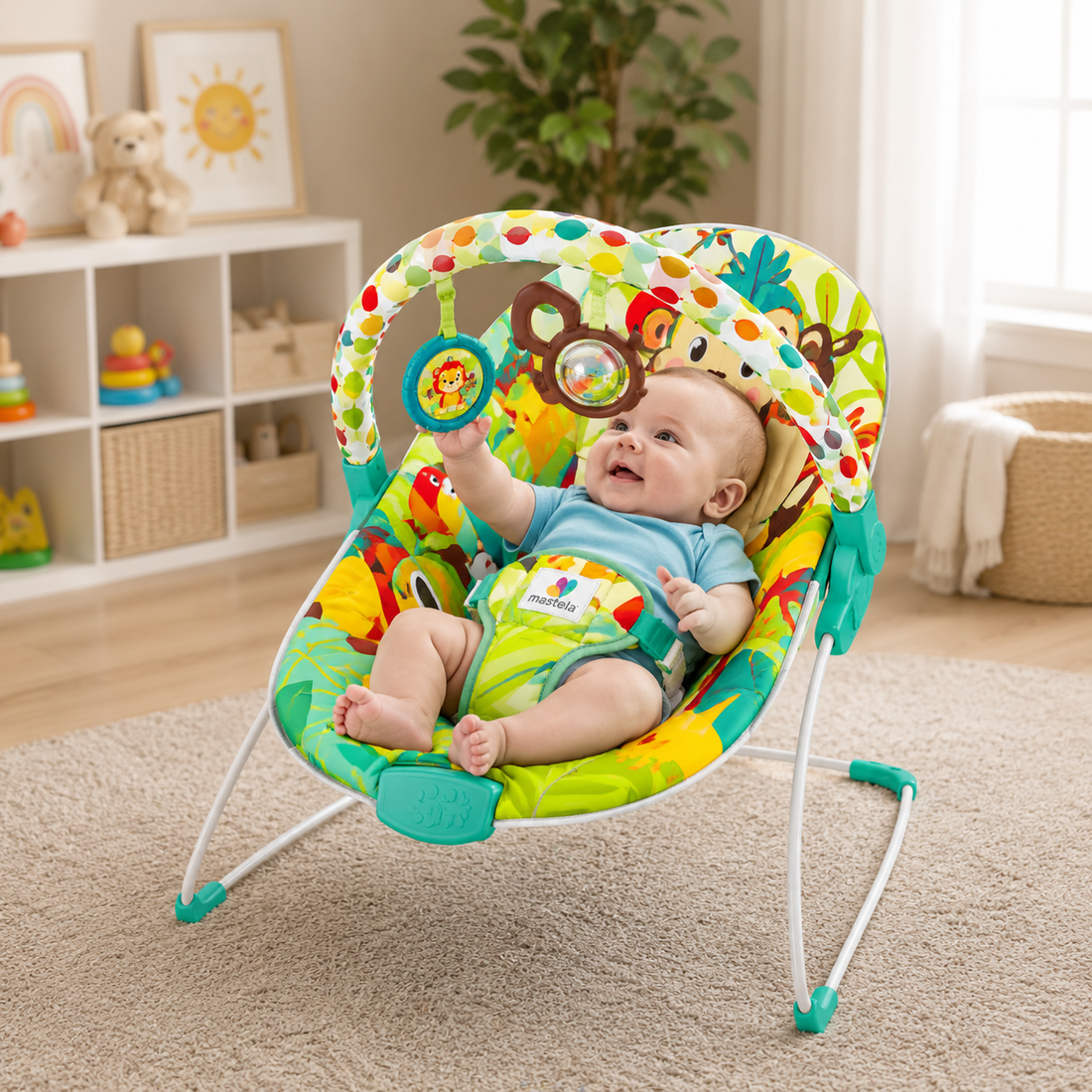MASTELA MUSIC & SOOTHE BABY BOUNCER - GREEN