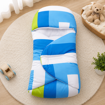SOLID COTTON POLYESTER BABY CARRY NEST - LIGHT BLUE