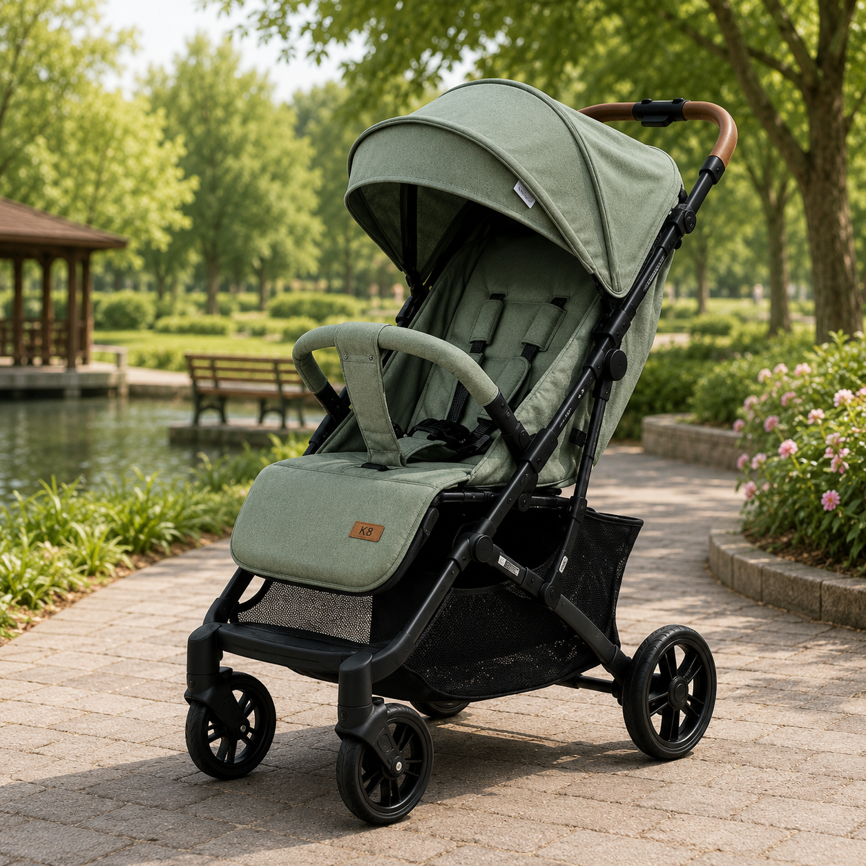 KIDILO LUXURY TRAVEL BABY STROLLER - GREEN