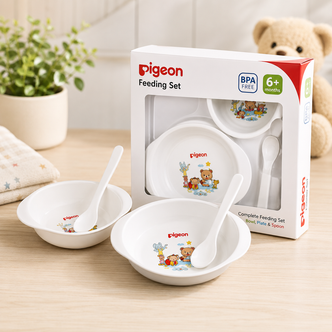 PIGEON BABY FEEDING SET 4PCS
