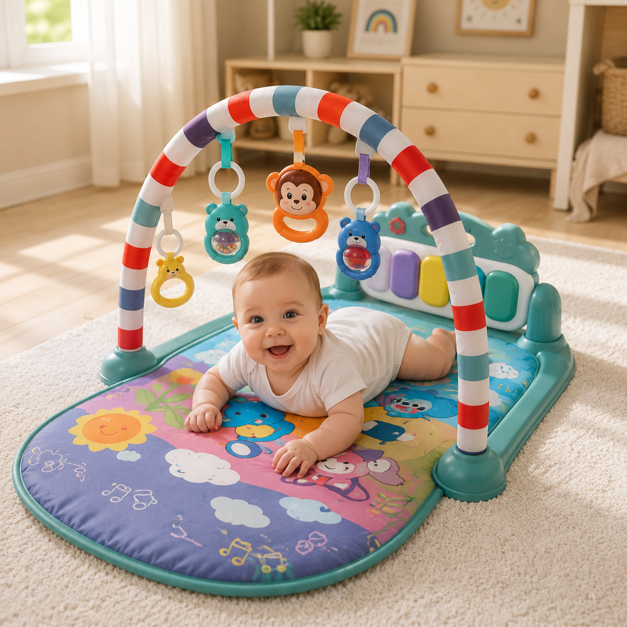 FISHER-PRICE BABY ACTIVITY PLAY GYM MAT - GREEN