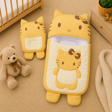 HELLO KITTY BABY SLEEPING BAG & PILLOW SET (YELLOW)