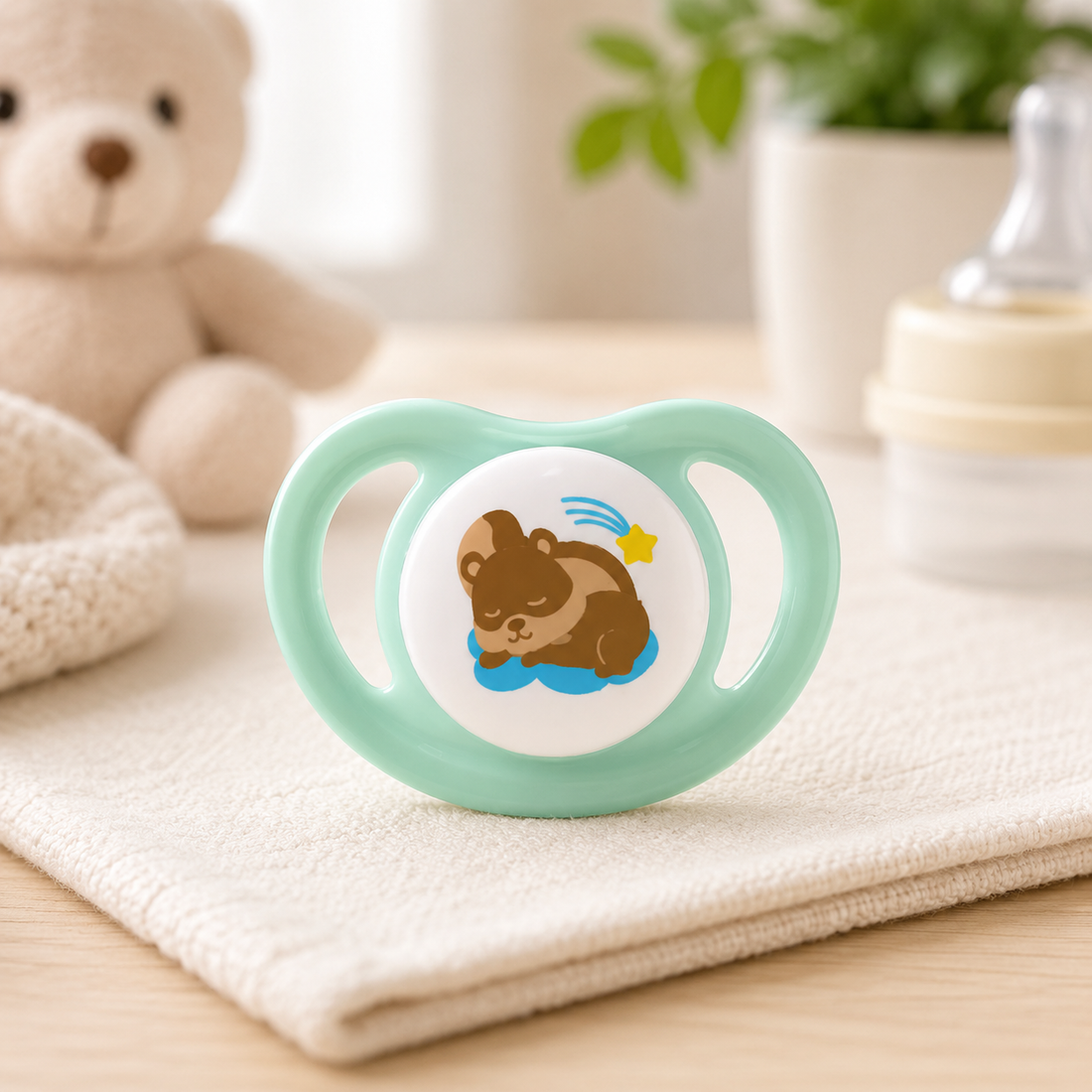 PIGEON BABY PACIFIER – BIRD MOTIF (0–6 MONTHS)