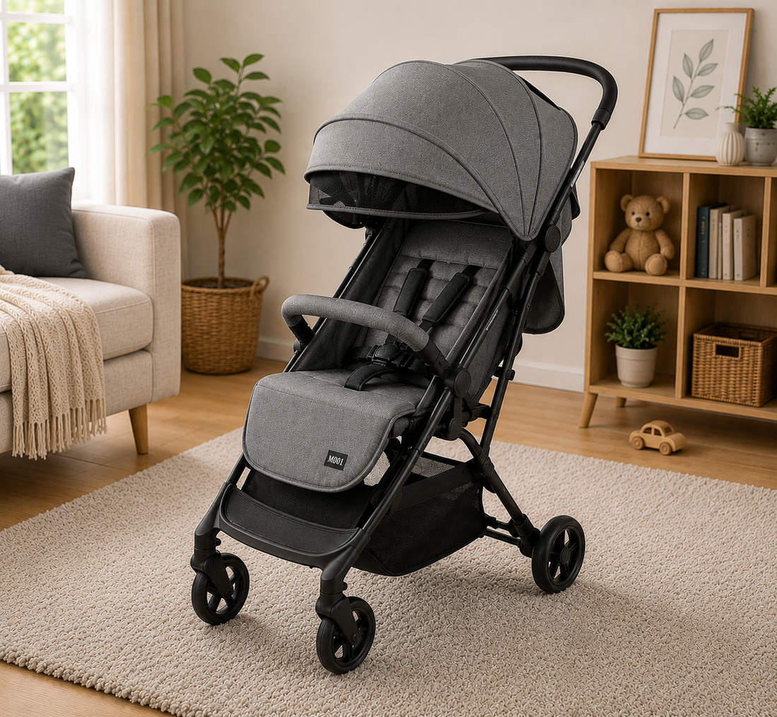 LUXURY COMPACT BABY STROLLER - GREY