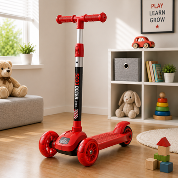 KIDS MINI 3-WHEEL FOLDABLE SCOOTER - RED