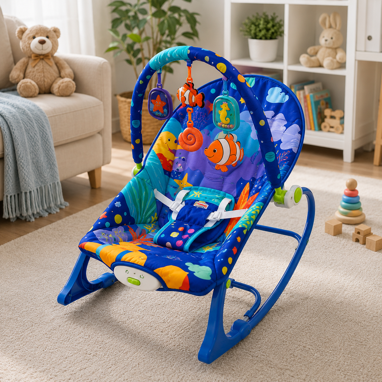 INFANTES MULTIFUNCTIONAL BABY ROCKER & BOUNCER SEAT - BLUE