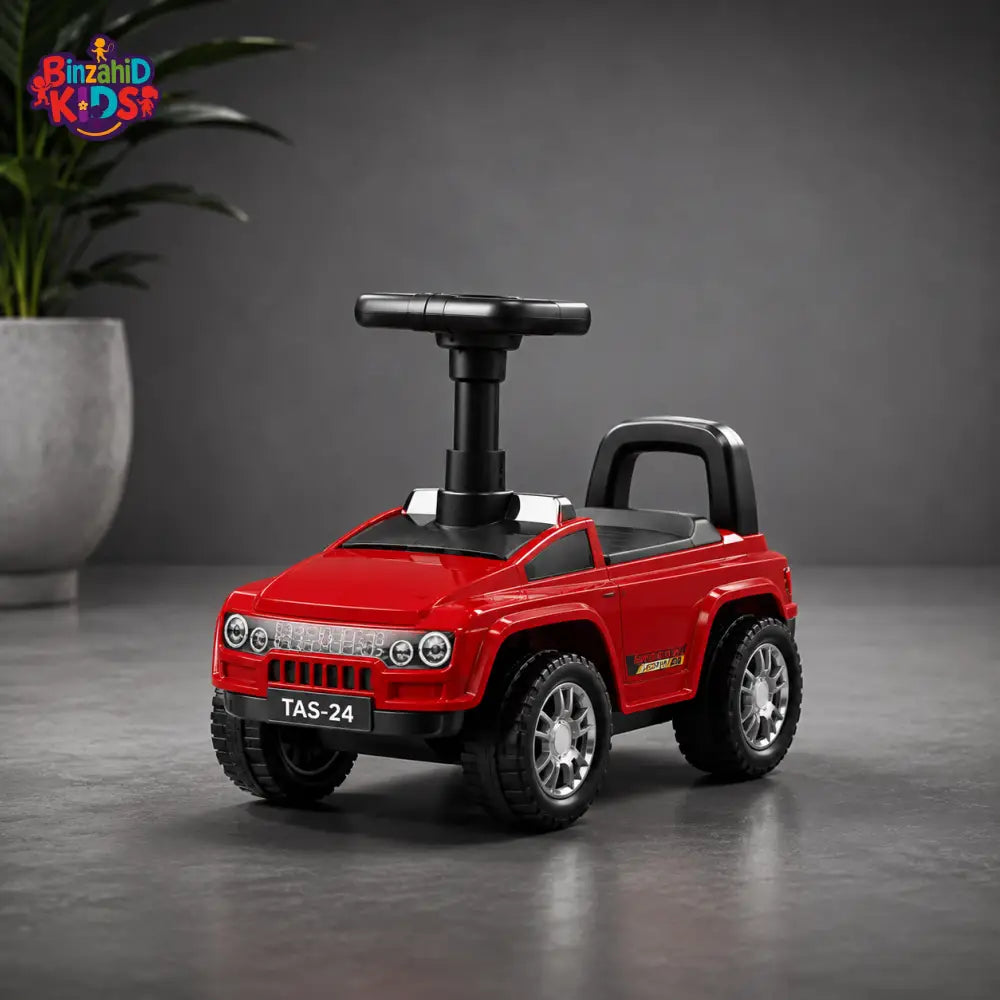 DELUXE KIDS RIDE-ON PUSH CAR WITH HANDLE - RED