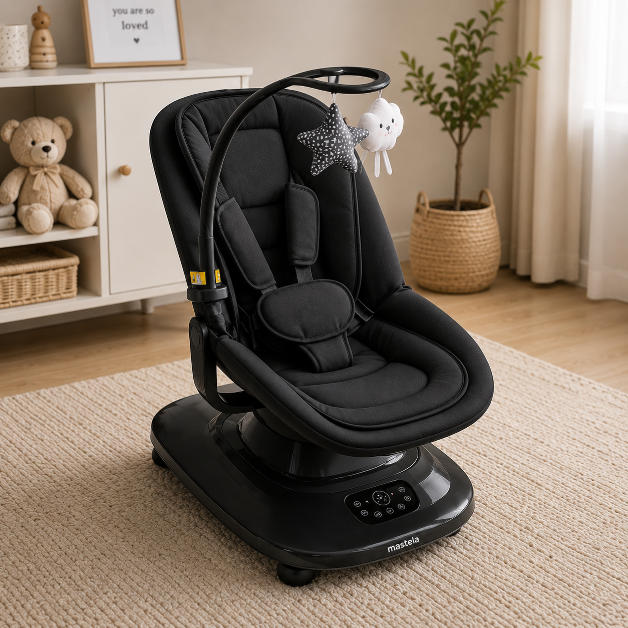 MASTELA AUTO SWING BABY ROCKER - BLACK