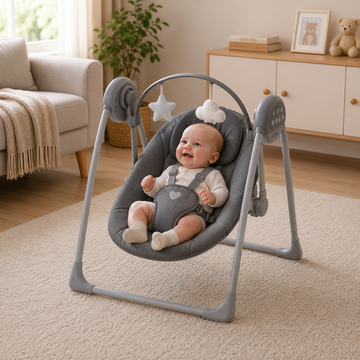 MASTELA ELECTRIC BABY SWING WITH SOOTHING MOTION - GREY