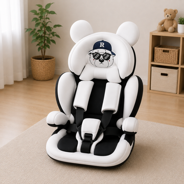 KIDS SAFETY BOOSTER CAR SEAT - WHITE