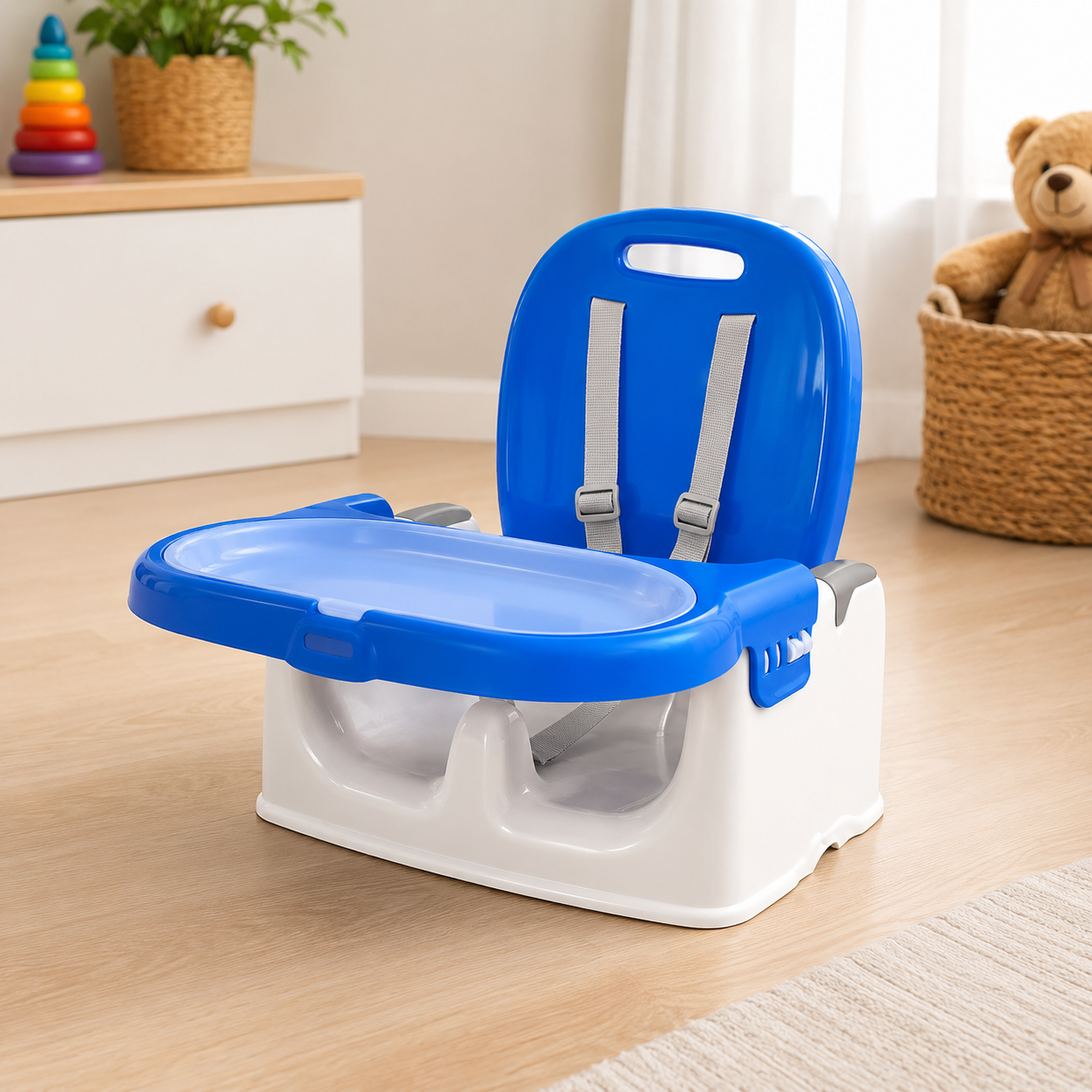 TINNIES BLUE BABY BOOSTER SEAT – LIGHTWEIGHT ADJUSTABLE & PORTABLE