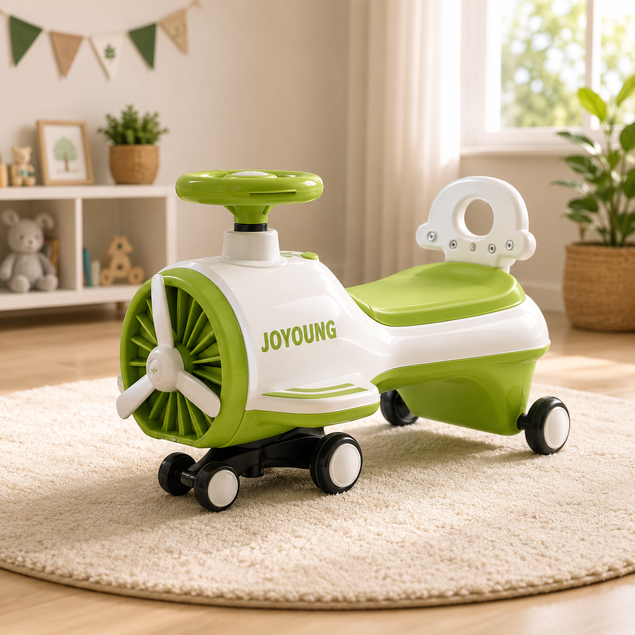 AUTO RIDE ON BABY WALKER CAR - GREEN