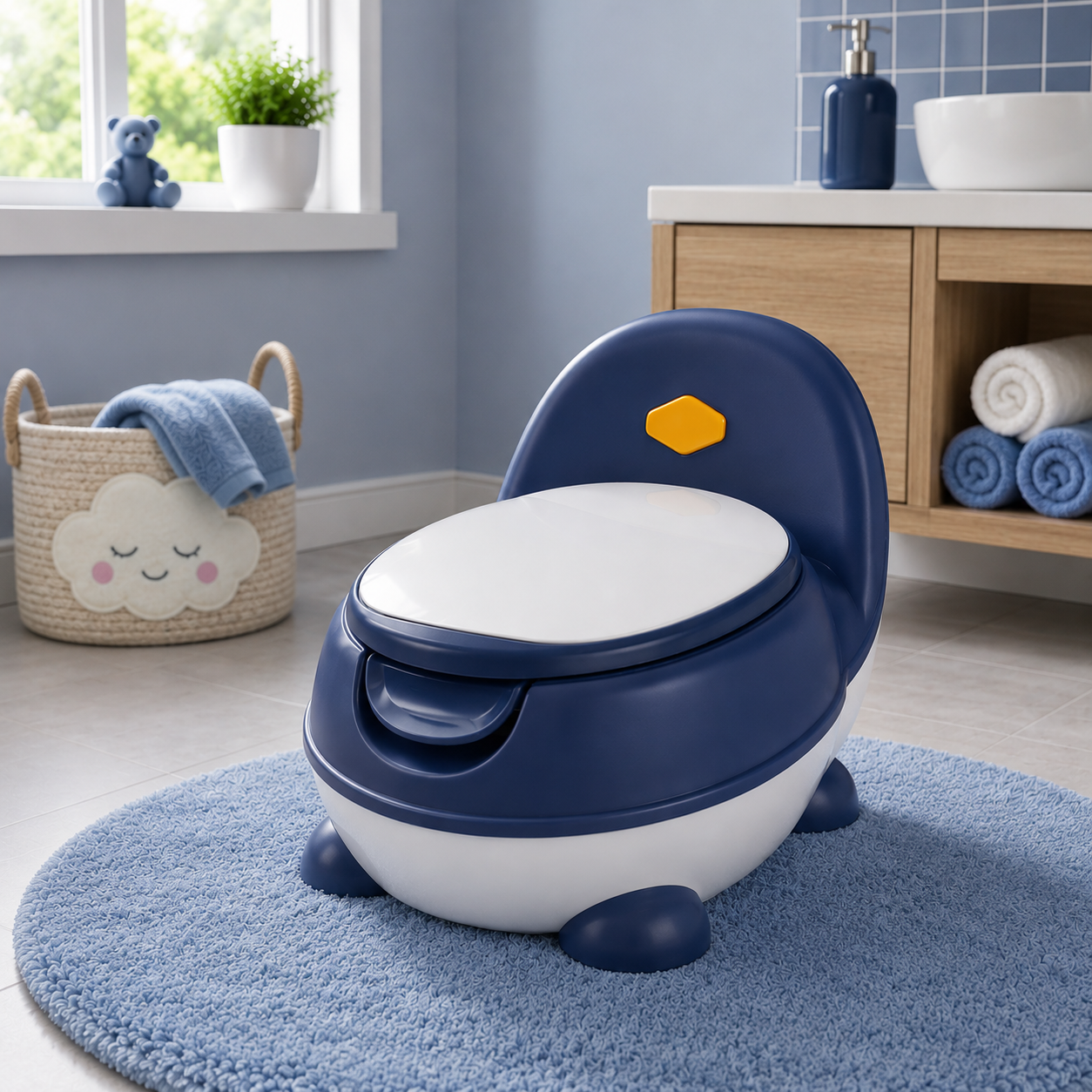 CUTE BABY POTTY TRAINING TOILET SEAT - NAVY BLUE