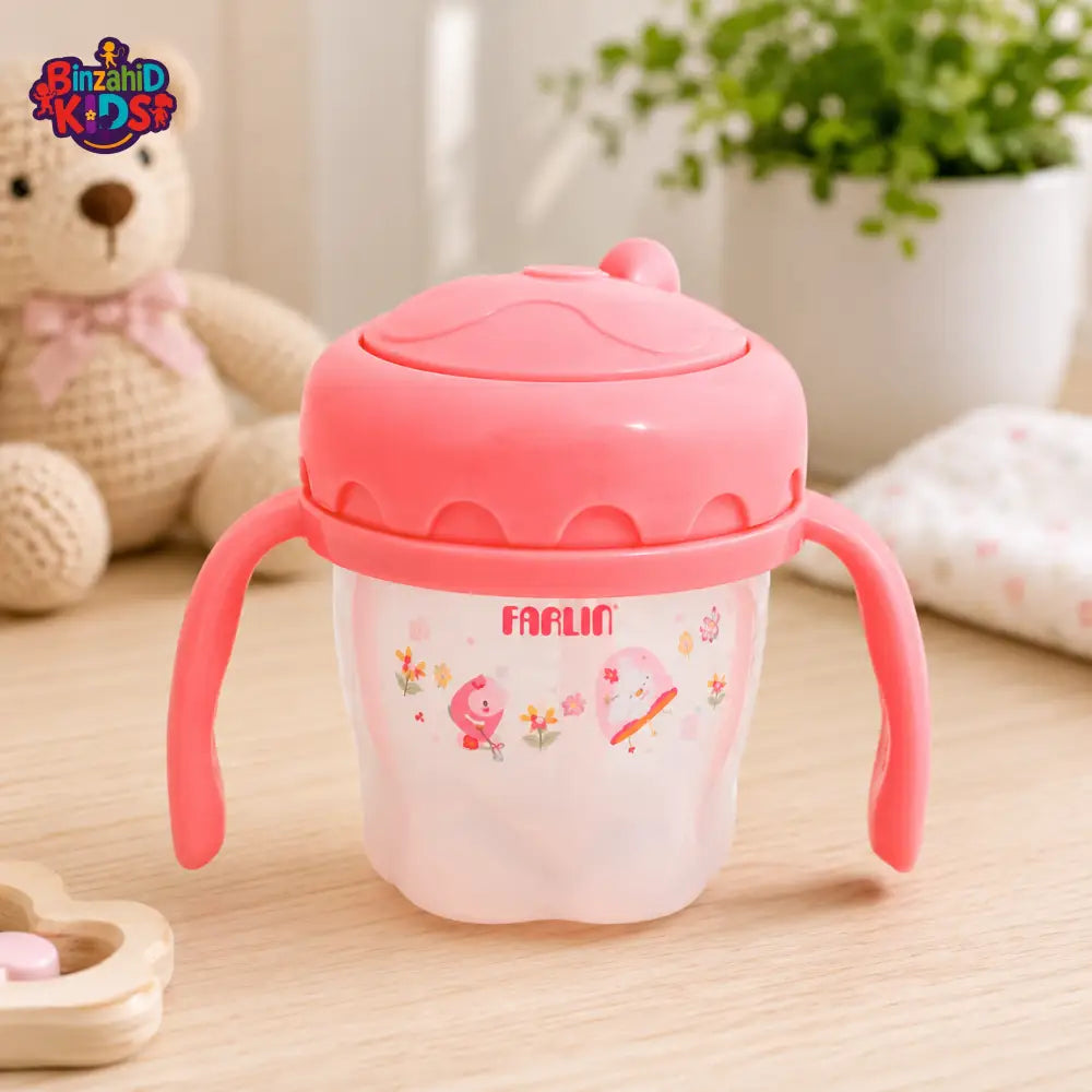 FARLIN DRINKING CUP STEP 3-STRAW 120ML-PINK