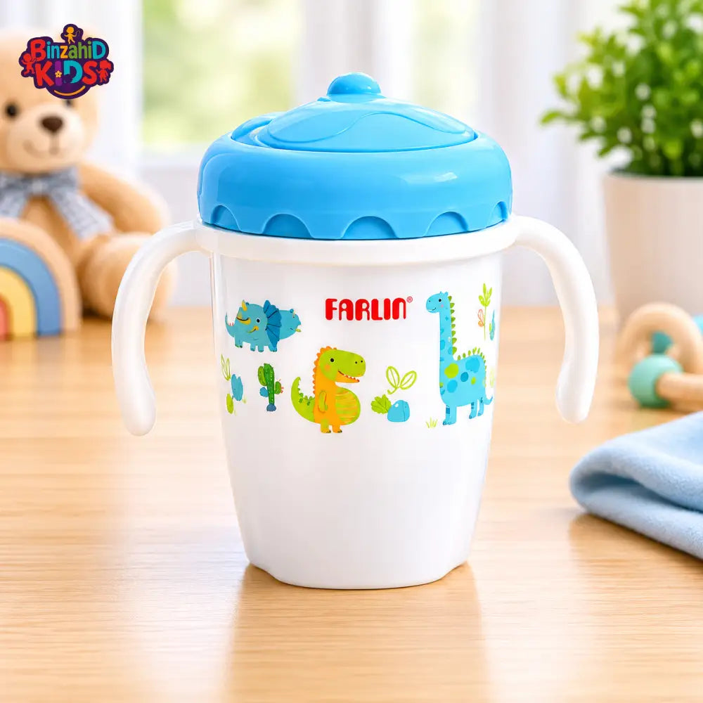 FARLIN DRINKING CUP STEP 3-STRAW 240ML-BLUE