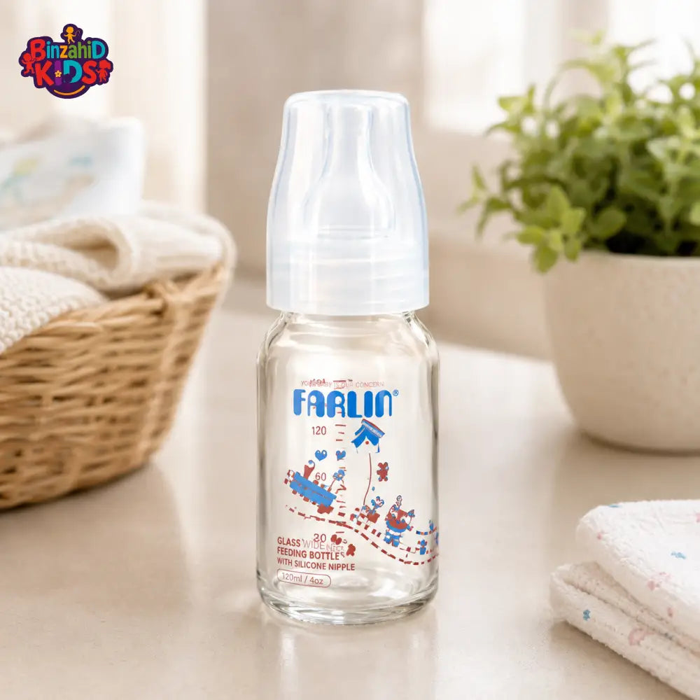 FARLIN GLASS FEEDING BOTTLE 4OZ (HEAT RESISTANT)