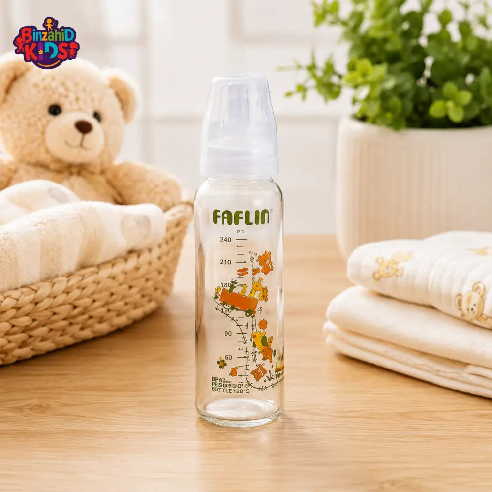 FARLIN GLASS FEEDING BOTTLE 8OZ (HEAT RESISTANT)