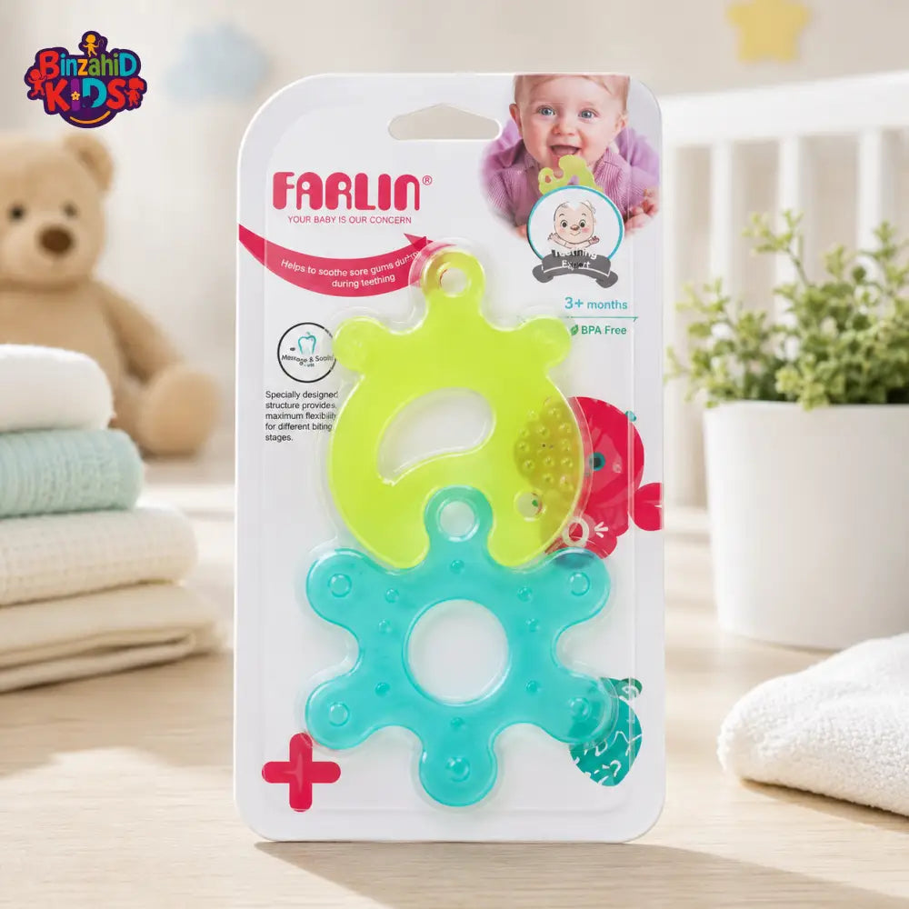 FARLIN PUZZLE GUM SOOTHER - GREEN & BLUE