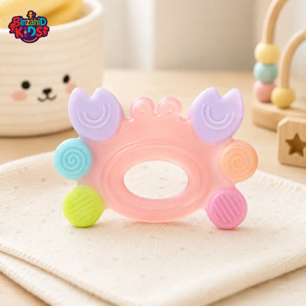 FARLIN SILICONE GUM SOOTHER - PEACH CRAB