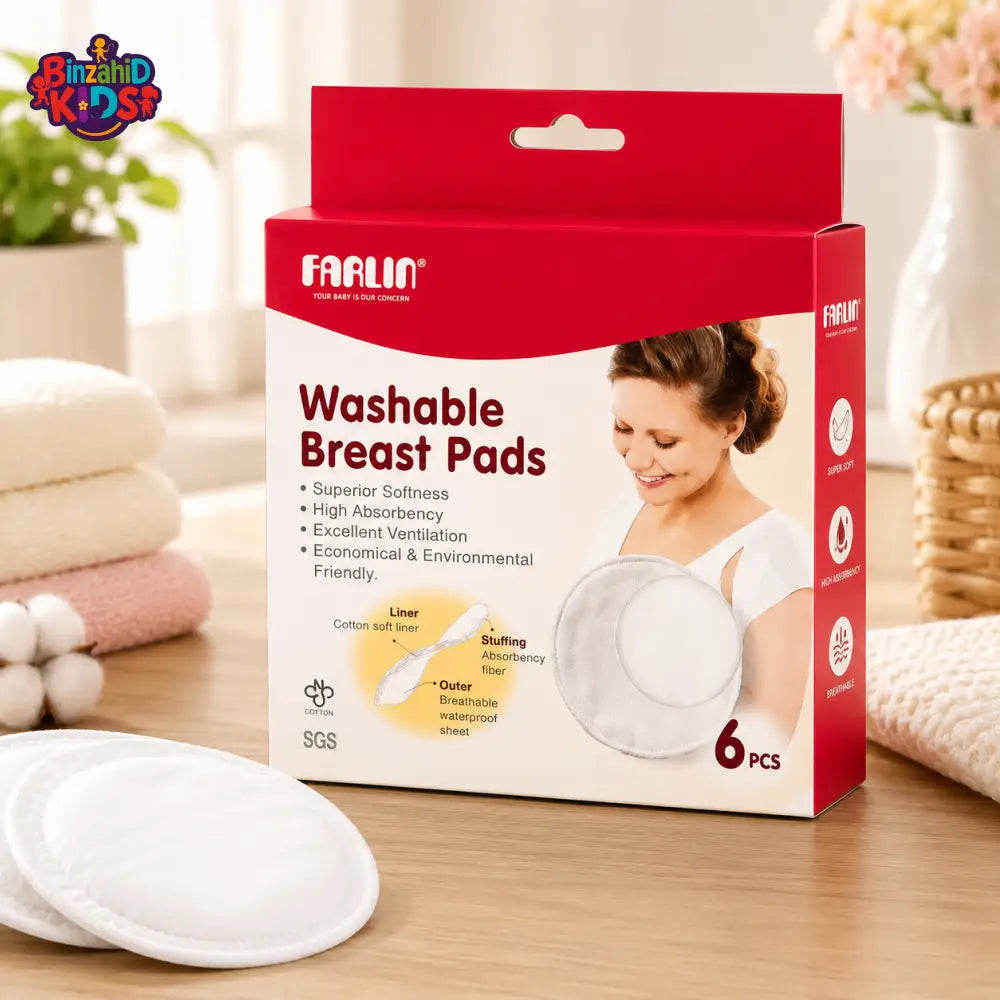 FARLIN WASHABLE BREAST PADS PK-6