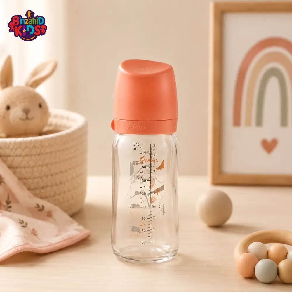 FARLIN WIDE NECK GLASS FEEDER 160ML - ORANGE