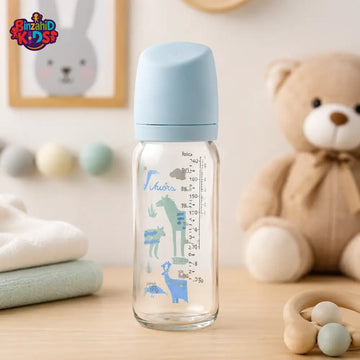 FARLIN WIDE NECK GLASS FEEDER 240ML - GREEN