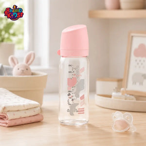 FARLIN WIDE NECK GLASS FEEDER 240ML - PINK