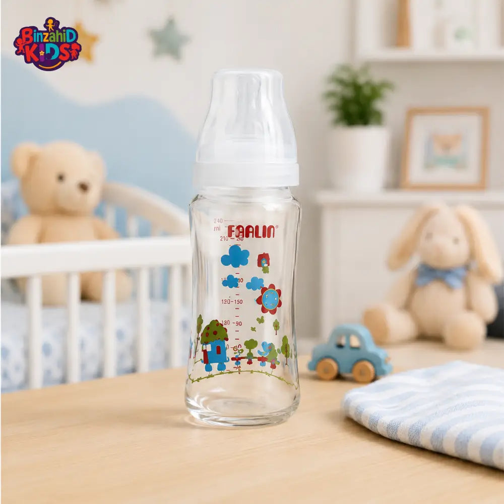 FARLIN WIDE NECK GLASS FEEDING BOTTLE 240 ML