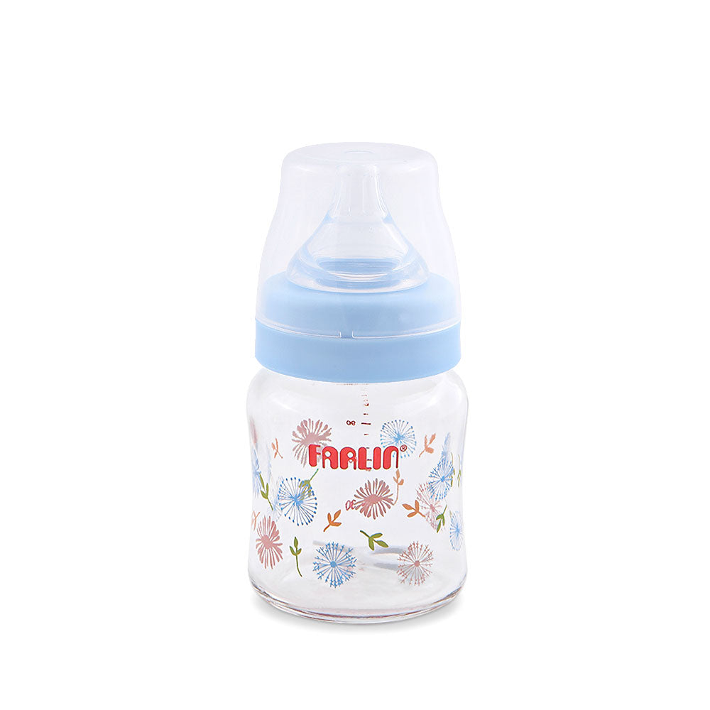 FARLIN WIDE-NECK GLASS FEEDER 120ML - BLUE