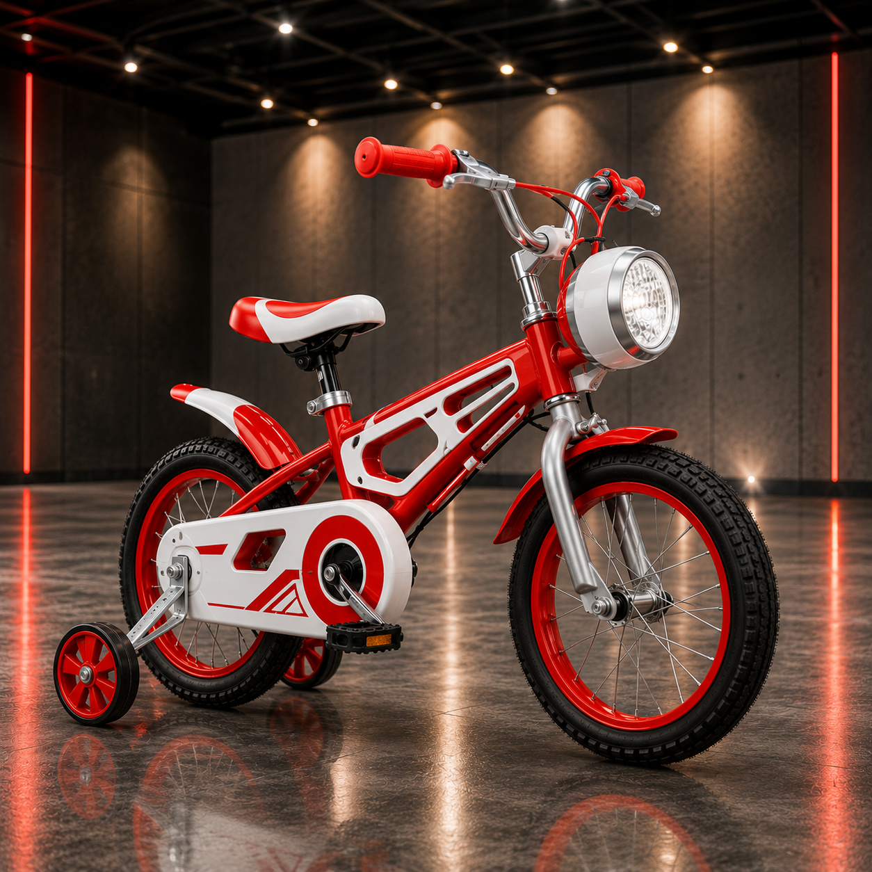 ANHAPI  KIDS SPORT BICYCLE WITH TRAINING WHEELS - RED