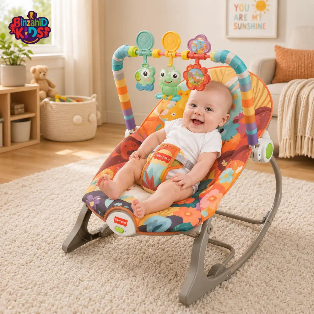 FISHER PRICE BABY ROCKER & INFANT BOUNCER SEAT - ORANGE